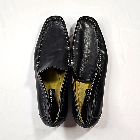 Aston Grey Black Leather Loafers Size 11 main image 6